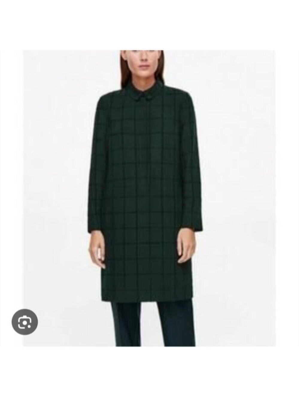 COS | Shirt Dress Plaid Green Sz 6
